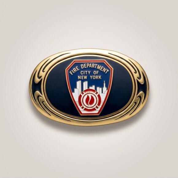 NAP Inc Accessories - Vintage 1983s Fire Department City Of New York Solid Brass Men’s Belt Buckle